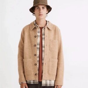 Madewell Boiled Wool Chore Coat - Toffee, 100% Merino Wool